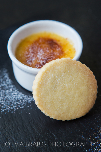 creme brulee with shortbread biscuit