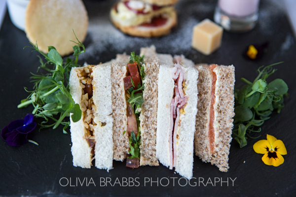 afternoon tea platter showing sandwiches
