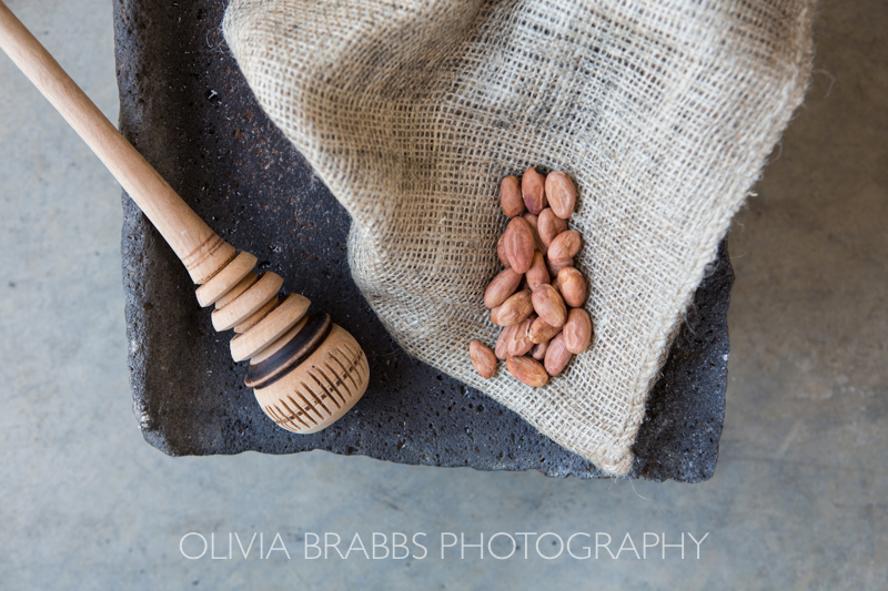 flay lay photograph of raw cacao beans for the choc affair
