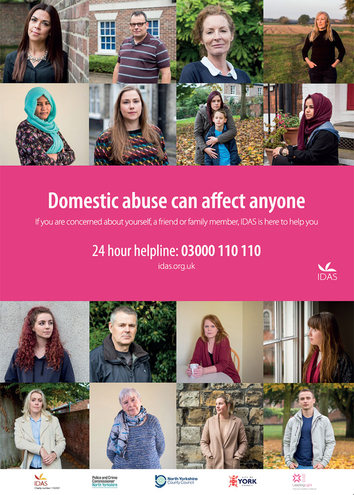 poster campaign photography for domestic abuse charity IDAS