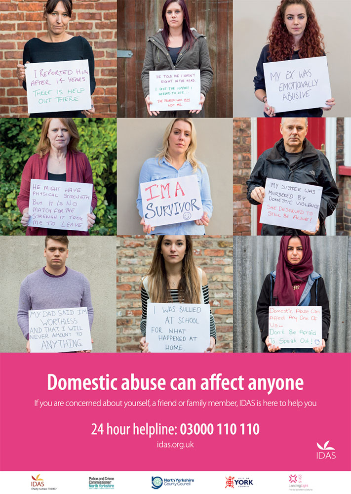 campaign photography for IDAS domestic abuse support charity poster