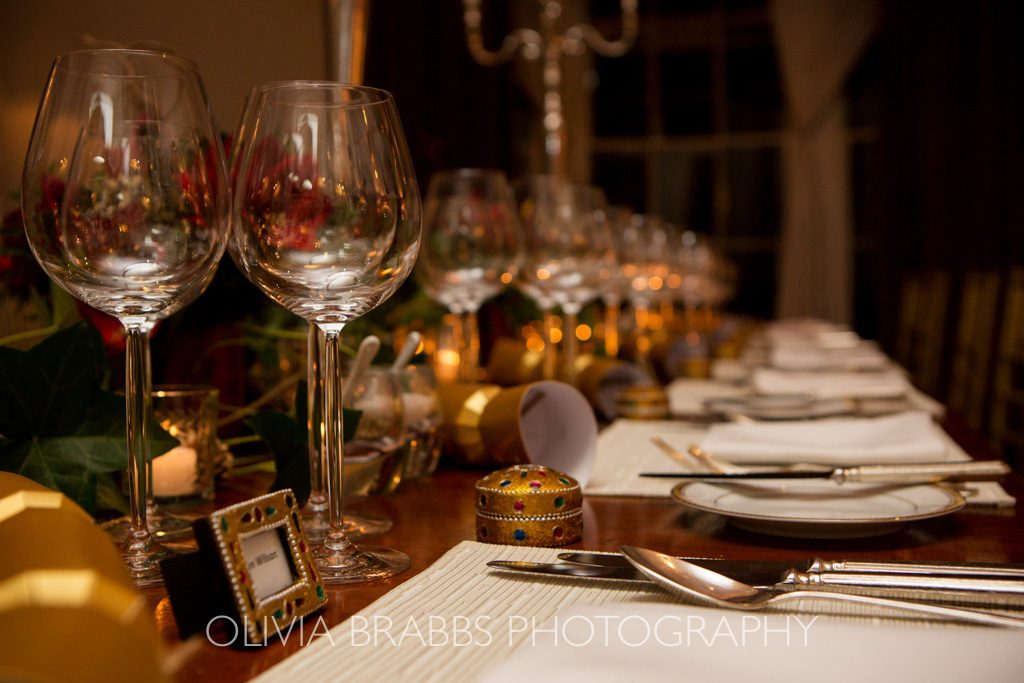 table setting for dine catering ambassadors dinner