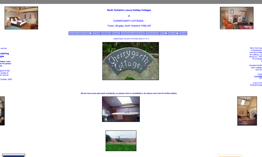 example of property website before rebrand and photography work