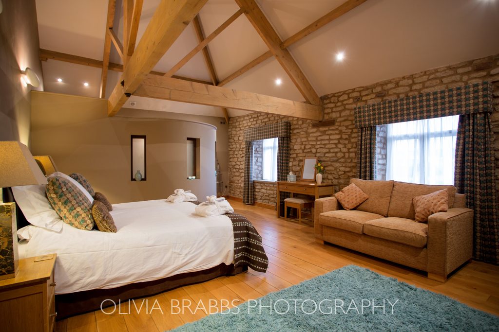 luxury holiday cottage master bedroom interiors photography