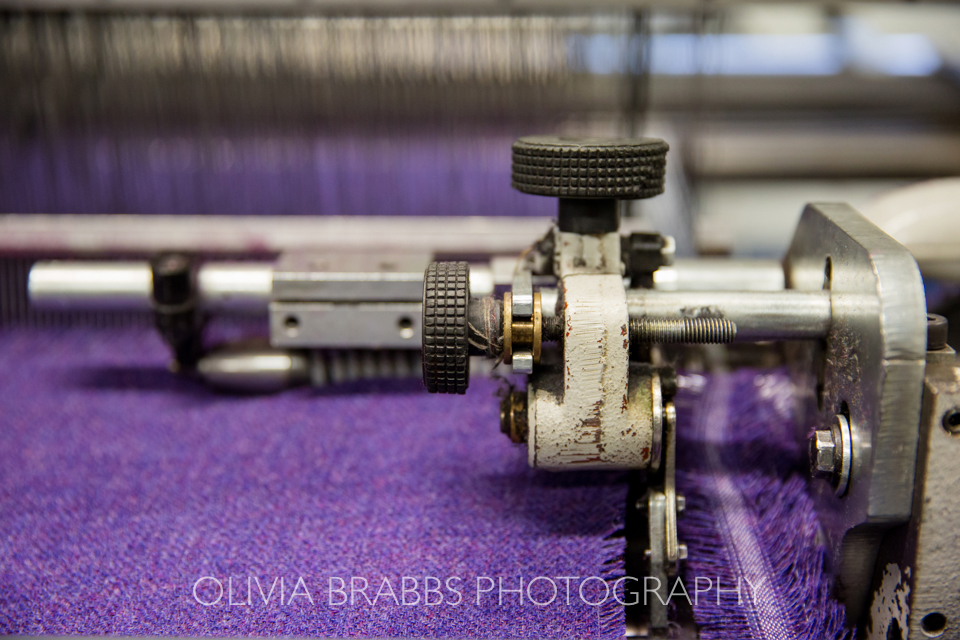 yorkshire tweed fabric in production at Marton Mills www.oliviabrabbs.co.uk