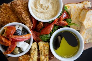 close up aerial photograph of vegetarian sharing board for CGC Caterers